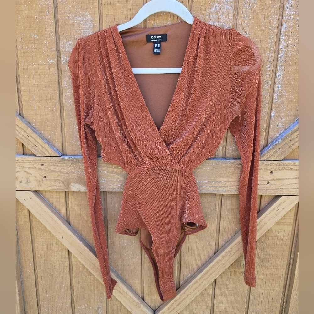 Privy Rust Long Sleeve Bodysuit